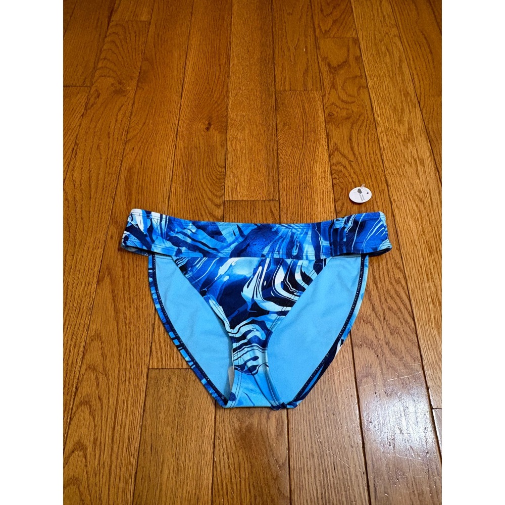 Peyton & Parker Blue Abstract Swirl Medium Coverage Bikini Bottoms XS NWT